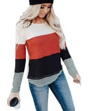 Azura Exchange Colorblock Splicing Stripes Top - S