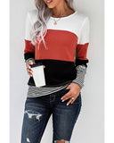 Azura Exchange Colorblock Splicing Stripes Top - XL