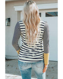 Azura Exchange Stripe Button Henley Top - L