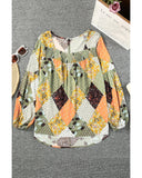 Azura Exchange Mixed Print Blouse - 2XL