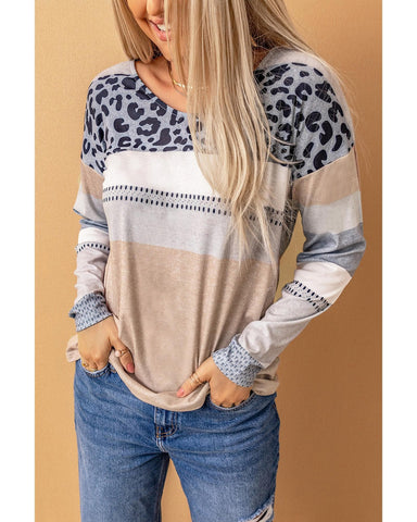 Azura Exchange Leopard Print V-Neck Top - 2XL