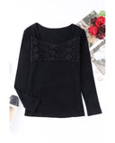 Azura Exchange Lace Crochet V Neck Top - XL