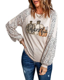 Azura Exchange Thankful Leopard Print Long Sleeve Top - XL