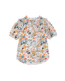 Azura Exchange Multicolor Split V Neck Flower Print Blouse - S