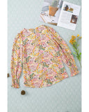 Azura Exchange Floral Print Puff Sleeve Blouse - XL