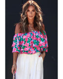 Azura Exchange Off-Shoulder Tiered Ruffle Blouse - L