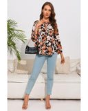 Azura Exchange Floral Print 3/4 Sleeve Blouse - L