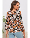 Azura Exchange Floral Print 3/4 Sleeve Blouse - M