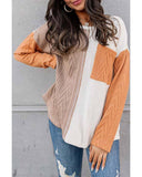 Azura Exchange Textured Knit Top with Colorblock Chest Pocket - XL