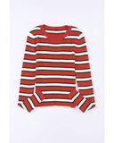 Azura Exchange Striped Ribbed Knit Slim Fit Top - L