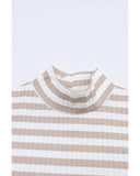 Azura Exchange Striped Print Knit Long Sleeve Tee - M