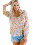 Azura Exchange Floral Puff Sleeve Babydoll Blouse - L