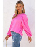 Azura Exchange Puff Sleeve Crewneck Blouse - 2XL