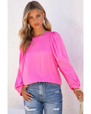 Azura Exchange Puff Sleeve Crewneck Blouse - 2XL