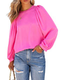 Azura Exchange Puff Sleeve Crewneck Blouse - XL