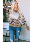 Azura Exchange Leopard Print Long Sleeve Top - S