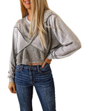 Azura Exchange Knitted Patchwork Cropped Top - M