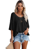 Azura Exchange Waffle Knit Loose Top - M