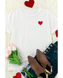 Azura Exchange Embroidered Heart Pattern T-Shirt - XL