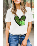 Azura Exchange Leopard Heart Shaped Print Crewneck Graphic Tee - XL