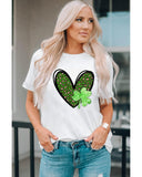 Azura Exchange Leopard Heart Shaped Print Crewneck Graphic Tee - XL