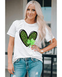 Azura Exchange Leopard Heart Shaped Print Crewneck Graphic Tee - XL