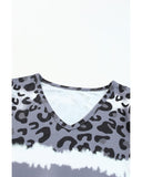 Azura Exchange Leopard Patchwork Short Sleeve Top - M