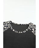 Azura Exchange Leopard Color Block Cut Out Top - XL