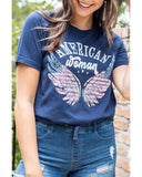 Azura Exchange American Woman Eagle Wing Flag Graphic Tee - L