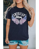 Azura Exchange American Woman Eagle Wing Flag Graphic Tee - L