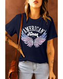 Azura Exchange American Woman Eagle Wing Flag Graphic Tee - L