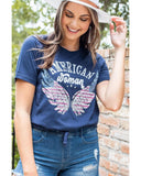 Azura Exchange American Woman Eagle Wing Flag Graphic Tee - L