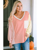 Azura Exchange Long Sleeve Striped Color Block T-Shirt - M