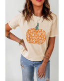 Azura Exchange Floral Pumpkin Graphic Tee - S