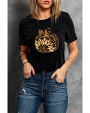 Azura Exchange Halloween Sunflower Pumpkin Graphic Tee - M