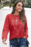 Azura Exchange Heart Shaped Long Sleeve Sweatshirt - 2XL