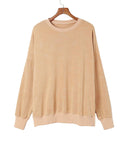 Azura Exchange Oversized Khaki Drop Shoulder Sweatshirt - S