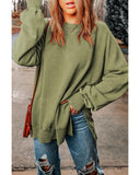 Azura Exchange Oversized Ribbed Trim Sweatshirt - M