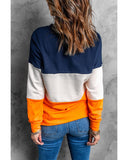 Azura Exchange Colorblock Sweatshirt with Contrast Stitching and Slits - M