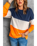 Azura Exchange Colorblock Sweatshirt with Contrast Stitching and Slits - M