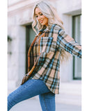 Azura Exchange Color Block Plaid Shirt with Buttoned Details - XL