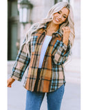 Azura Exchange Color Block Plaid Shirt with Buttoned Details - XL