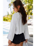 Azura Exchange V Neck Balloon Sleeve Shirt - M