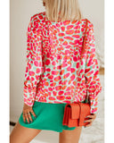 Azura Exchange Abstract Print Long Sleeve Buttoned Shirt - L