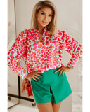 Azura Exchange Abstract Print Long Sleeve Buttoned Shirt - M