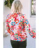 Azura Exchange Floral Print Bubble Sleeve Shirt - 2XL