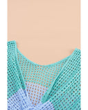 Azura Exchange Eyelet Long Sleeve Twisted Back Knit Top - L