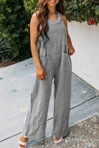 Azura Exchange Textured Wide Leg Overall with Pockets - XL