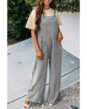 Azura Exchange Textured Wide Leg Overall with Pockets - XL