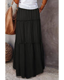 Azura Exchange Tiered Drawstring Waist Maxi Skirt - M